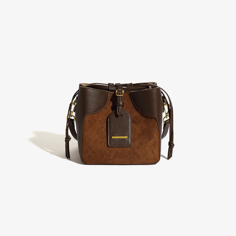 PU Leather Bucket Messenger Bag