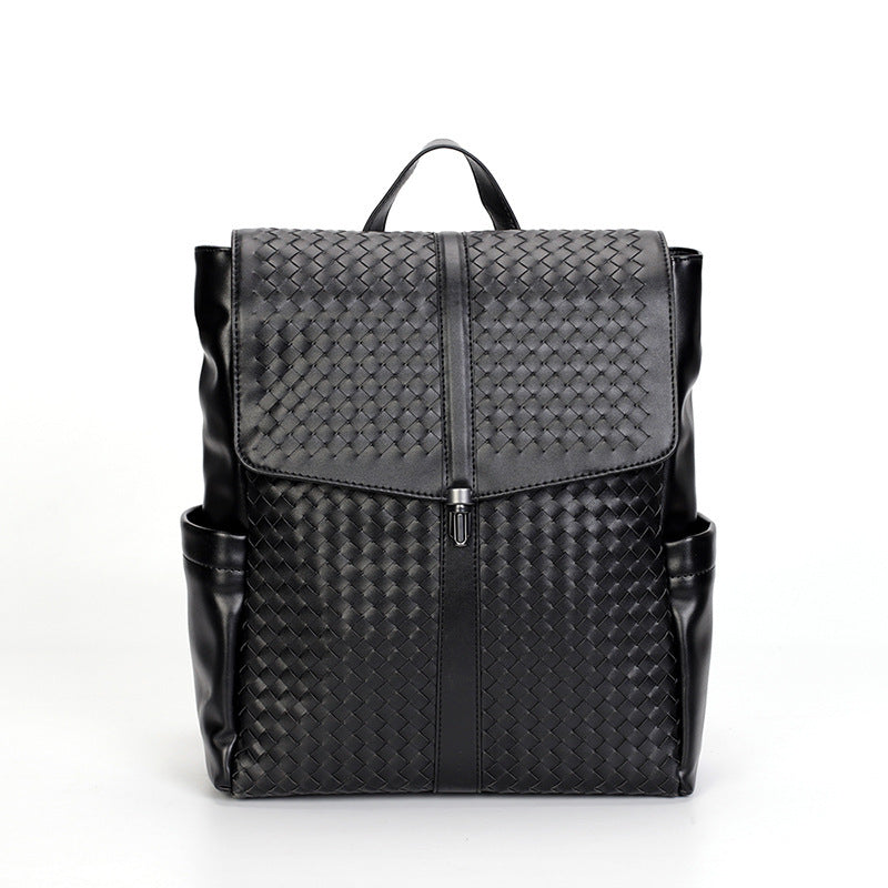 Woven Microfiber Leather Backpack