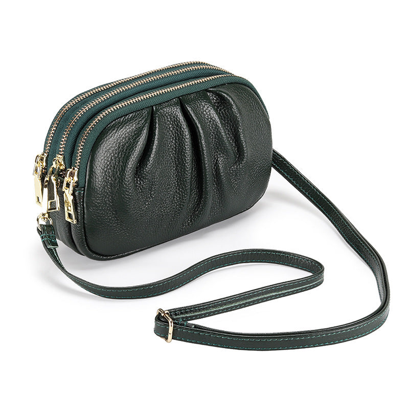 Victoria V Pleated Crossbody Bag