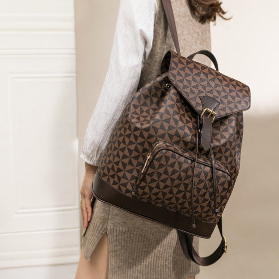 Synthetic Leather Printed Backpack