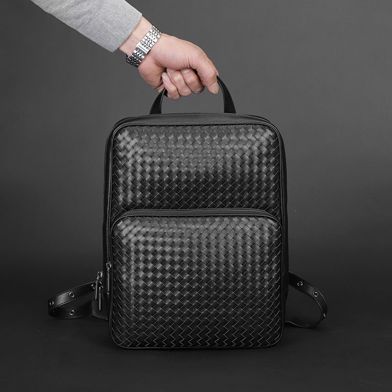 Microfiber Leather Woven Backpack