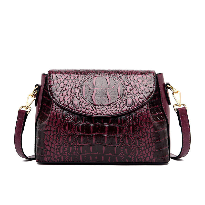 PU Leather Croco Print Crossbody Bag