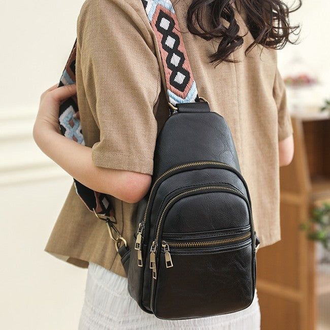 PU Leather Chest Bag