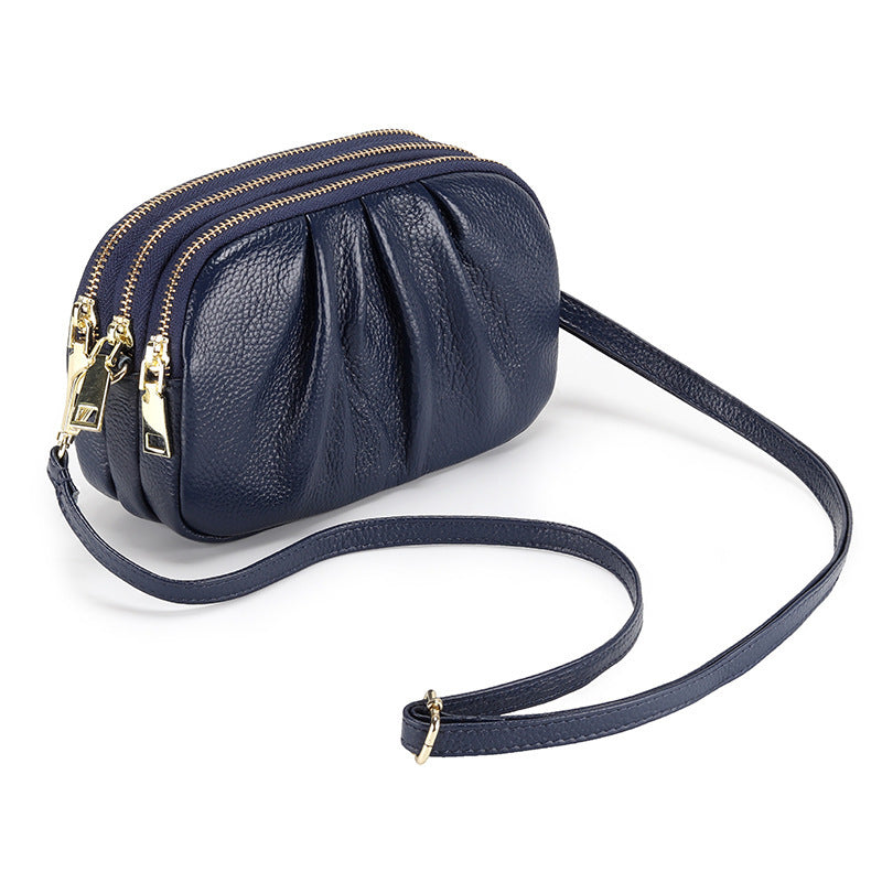 Victoria V Pleated Crossbody Bag