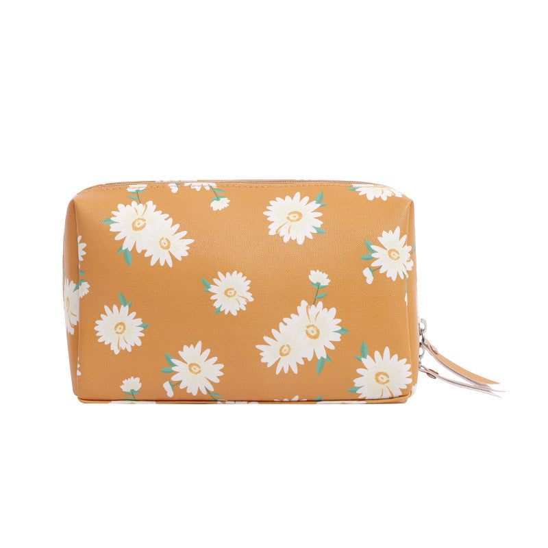 PU Leather Daisy Cosmetics & Toiletry Bag