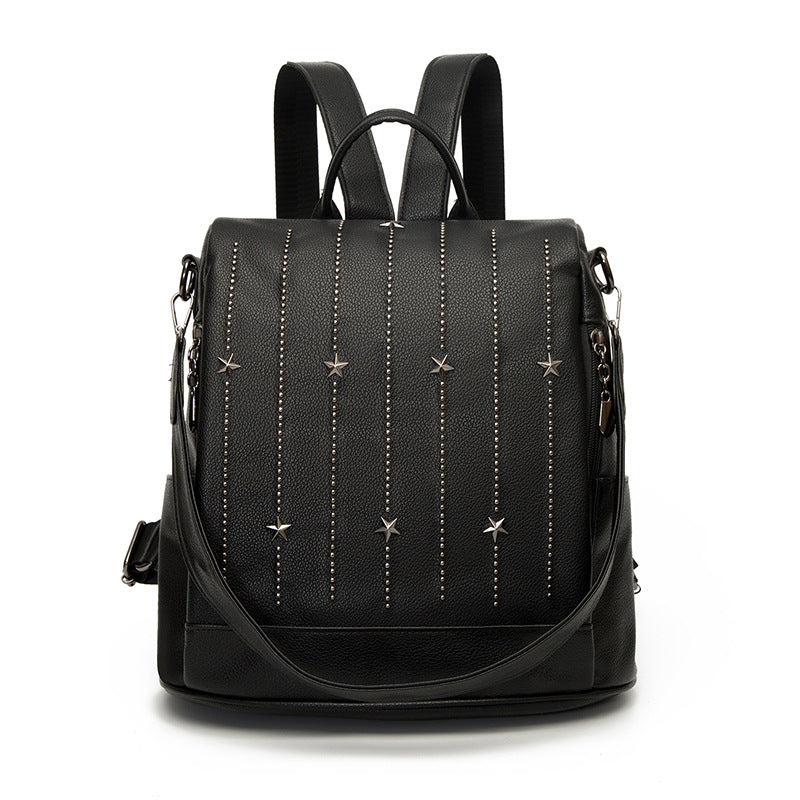 PU Leather Star Pattern Backpack